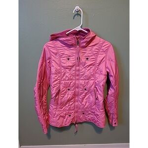 Jetset Quilted Pink Ski Puffer Jacket Size 2 Lightweight $1200 MSRP - READ Desc.